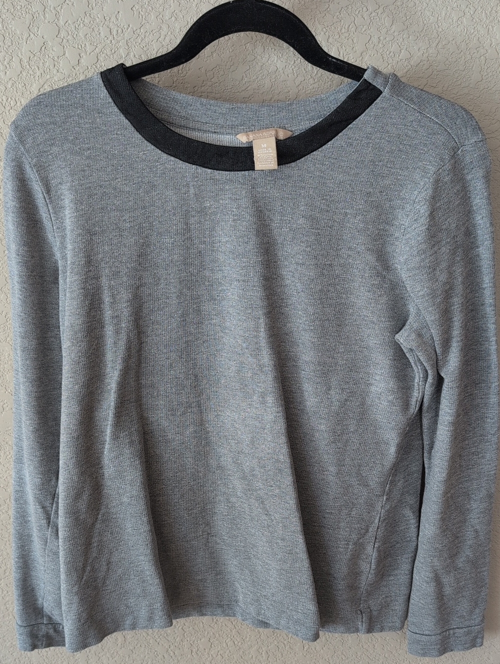 Banana Republic Gray Crewneck Sweater with Black Trim